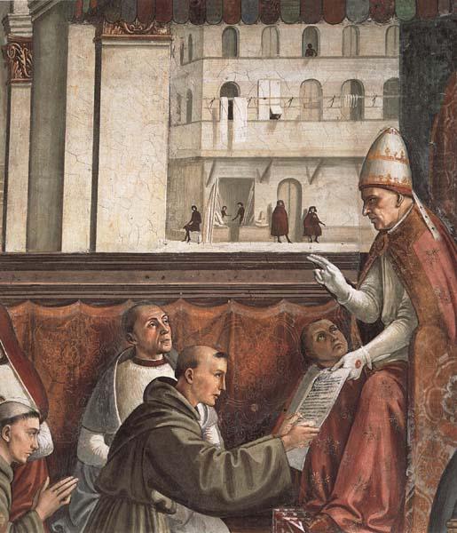 Details of Bestatigung der Ordensregel der Franziskaner, Domenicho Ghirlandaio